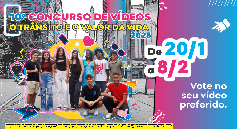 Concurso de vídeos sobre trânsito seguro em BH abre votação ao público; saiba detalhes