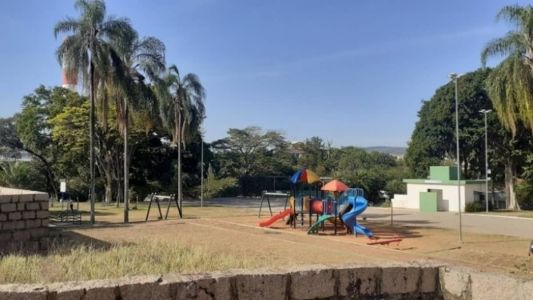 Praça onde um dos moradores foi encontrado morto, em Valinhos