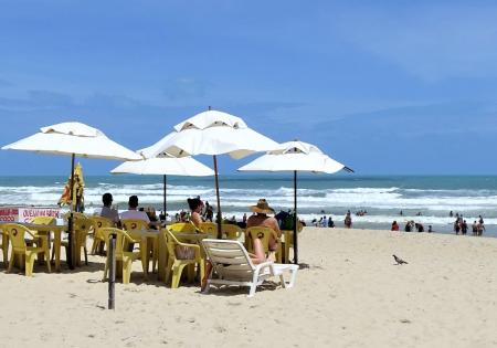 A Praia do Futuro está localizada na zona leste de Fortaleza, capital cearense.