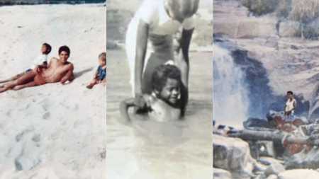 Imagens da população usufruindo do Ribeirão Onça nas décadas de 1950 e 1960