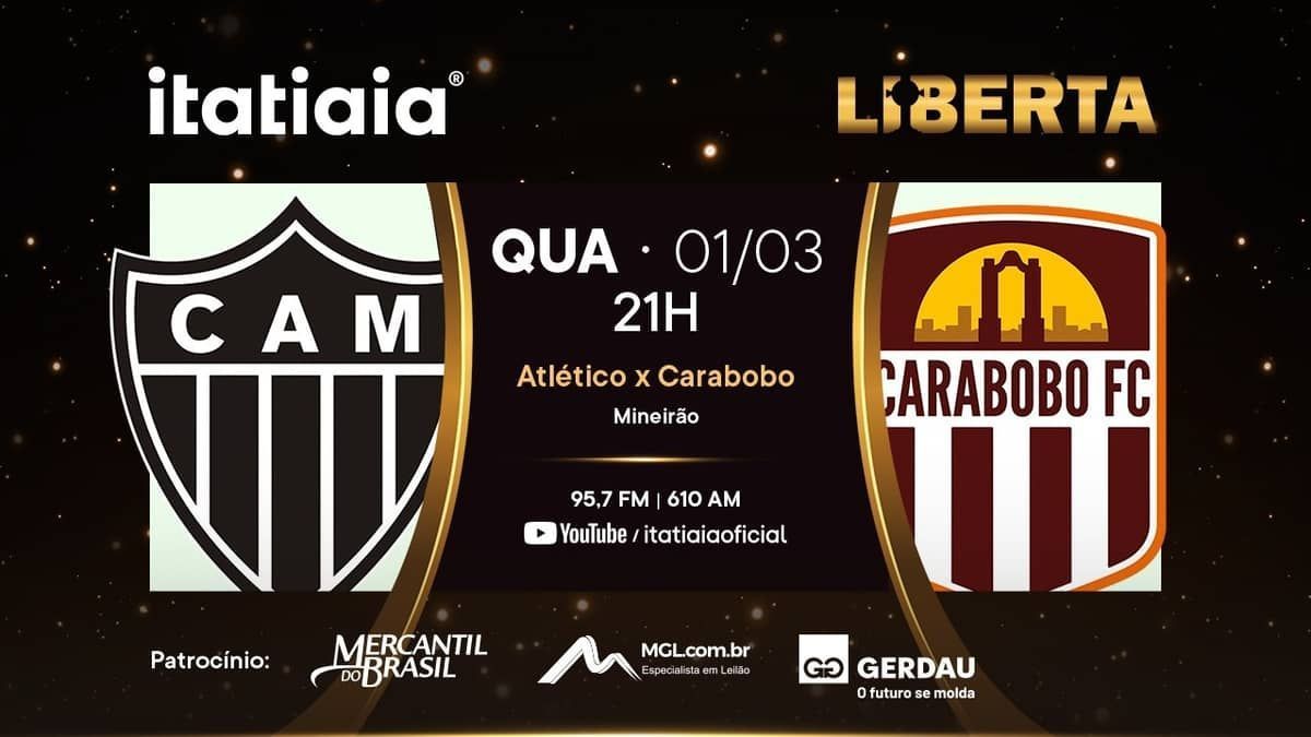 Atlético x Carabobo: Itatiaia faz cobertura completa no rádio e no YouTube