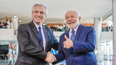 Presidente Argentino Alberto Fernández e presidente brasileiro Luiz Inácio Lula da Silva