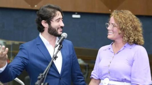 Presidente da Câmara, Gabriel Azevedo (sem partido) e deputada federal Nely Aquino (Podemos)