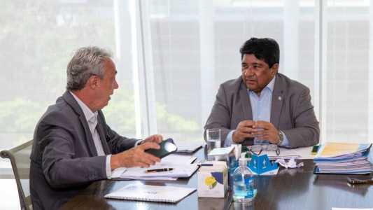 Presidente da FPF, Evandro Carvalho, ao lado do presidente da CBF, Ednaldo Rodrigues