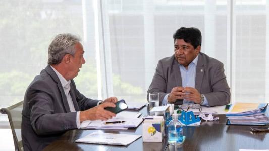 Presidente da FPF, Evandro Carvalho, ao lado do presidente da CBF, Ednaldo Rodrigues