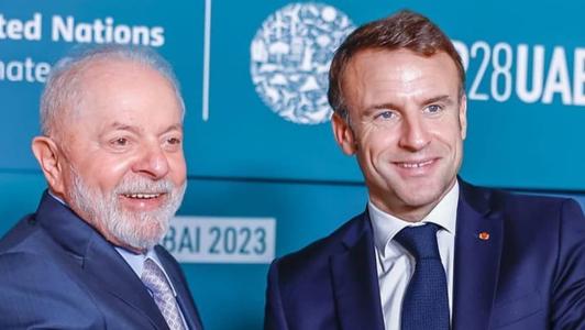 Presidente da República, Luiz Inácio Lula da Silva, durante Reunião com o Presidente da República Francesa, Emmanuel Macron, na Expo Dubai. Dubai - Emirados Árabes Unidos.