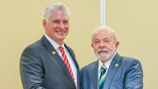 Presidente de Cuba, Miguel Díaz-Canel e o presidente brasileiro, Luiz Inácio Lula da Silva