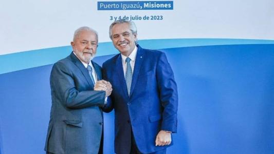 Presidente do Brasil, Luiz Inácio Lula da Silva e presidente da Argentina, Alberto Fernandez