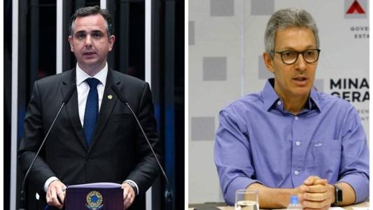 Presidente do Congresso Nacional, Rodrigo Pacheco (PSD) e Governador de Minas, Romeu Zema (Novo)