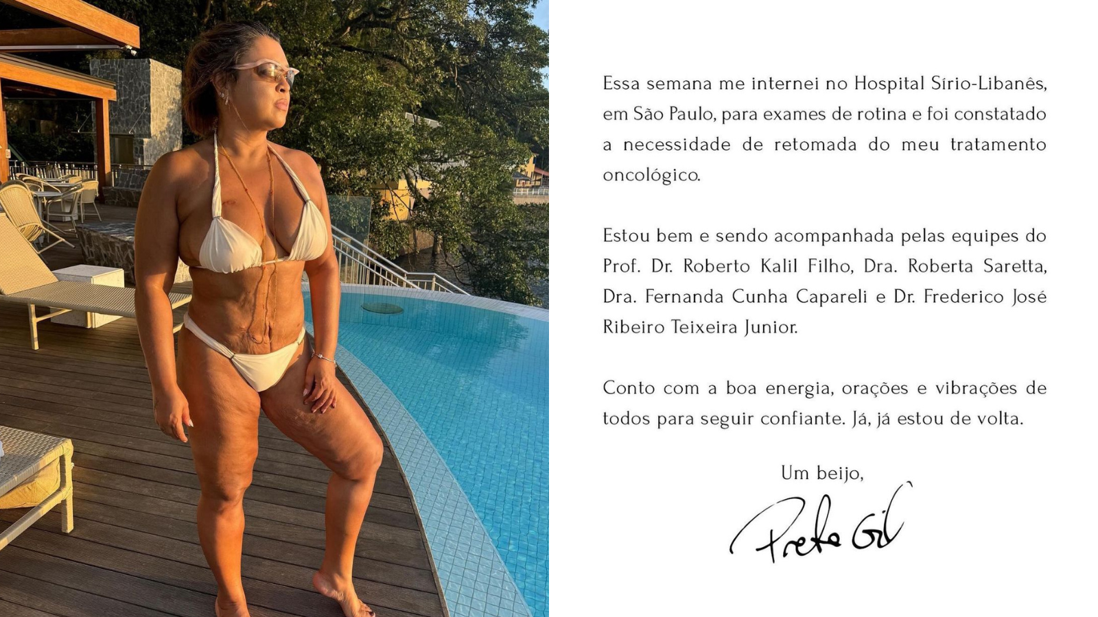 Famosos demonstram carinho a Preta Gil após volta do câncer