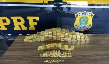 A carga de ouro é a maior já apreendida pela Polícia Rodoviária Federal no Brasil