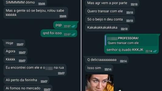 Professora confessou o beijo para outra aluno no Whatsapp