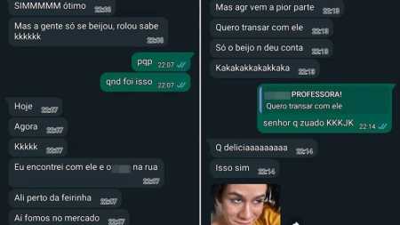 Professora confessou o beijo para outra aluno no Whatsapp