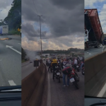 Vídeo: protesto de moradores fecha pista na rodovia Fernão Dias na Grande BH