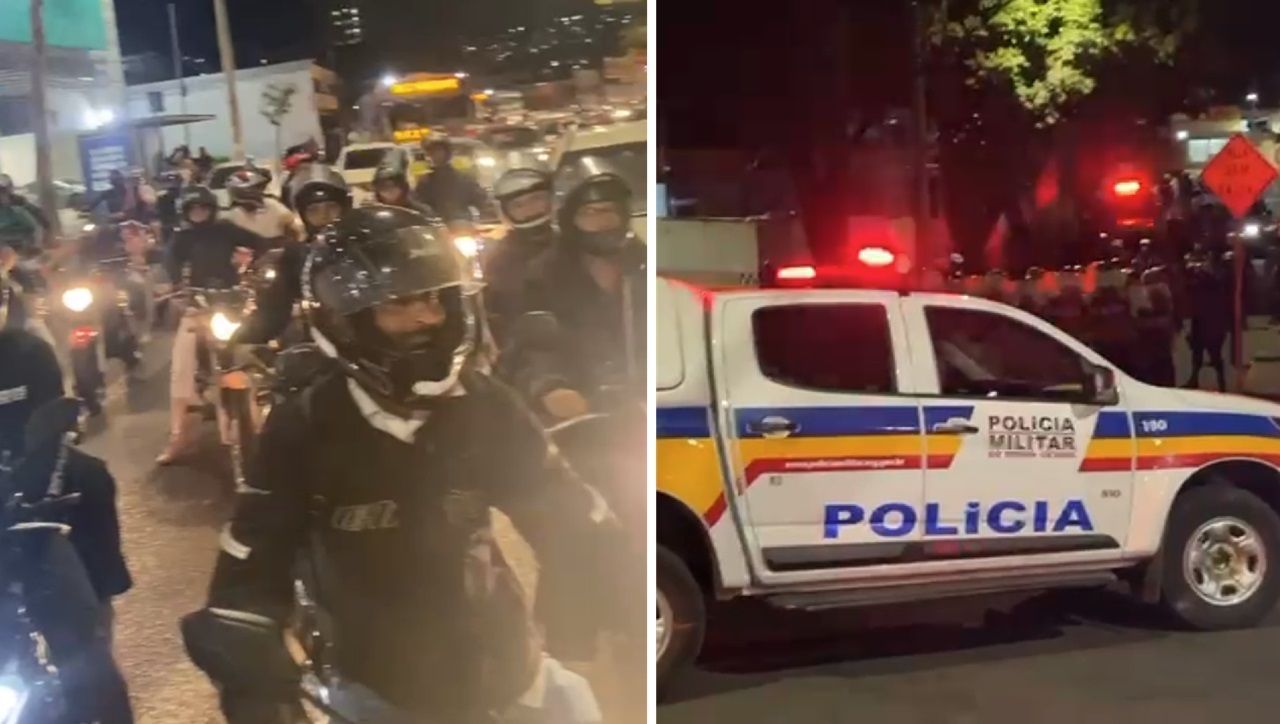 Vídeo: protesto por morte de motociclista em BH termina em confronto e confusão