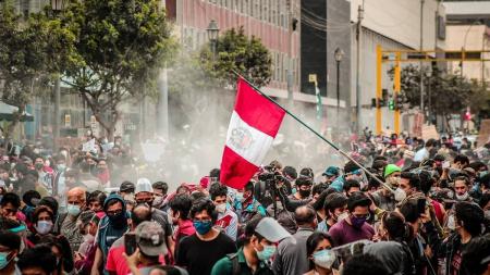Manifestantes protestam no Peru