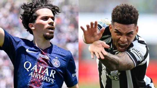 Vitinha, meio-campista do PSG, e Igor Jesus, atacante do Botafogo