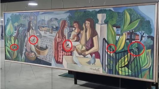 Quadro do artista Di Cavalcanti foi destruído por criminosos durante invasão ao Planalto neste domingo (8)