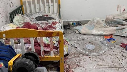 Quarto de criança destruído por infiltrados do Hamas em Israel