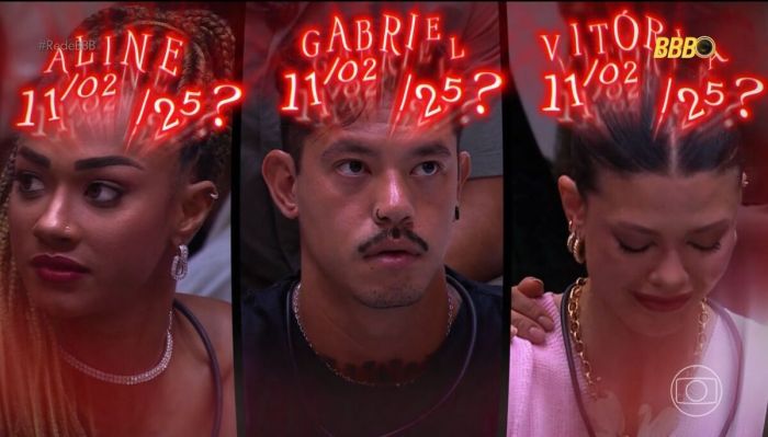 Aline, Gabriel e Vitória disputaram a eliminação 