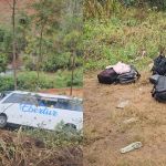 Queda de ônibus em ribanceira na BR-262: bebê de 4 meses e motoristas estão entre os 42 feridos