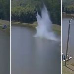 Helicóptero cai em lago de pesqueiro no interior de São Paulo; veja vídeo