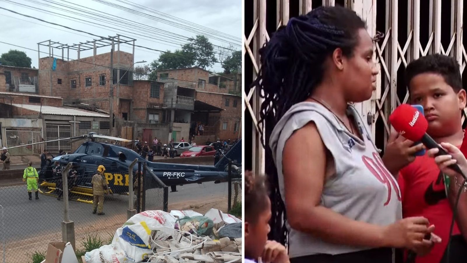 Moradora diz ter sido atingida por telhas arrancadas por helicóptero da PRF em BH