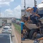 Três acidentes com carretas e carros na BR-381, na Grande BH, fecham a rodovia neste domingo (7) 