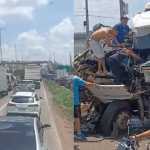 Três acidentes com carretas e carros na BR-381, na Grande BH, fecham a rodovia neste domingo (7)