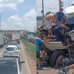Três acidentes com carretas e carros na BR-381, na Grande BH, fecham a rodovia neste domingo (7)