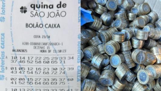 Morador de BH junta moeda e compra bolão com quase 3 mil moedas