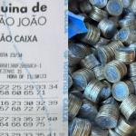 Quina de São João: comerciante de BH compra bolão de R$ 2.980 com quase 3 mil moedas de R$ 1