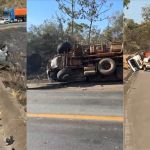 Acidente entre caminhão e carros deixa dois mortos na BR-262 em MG