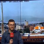 Repórter é surpreendido por raios durante noticiário ao vivo em BH; veja o vídeo
