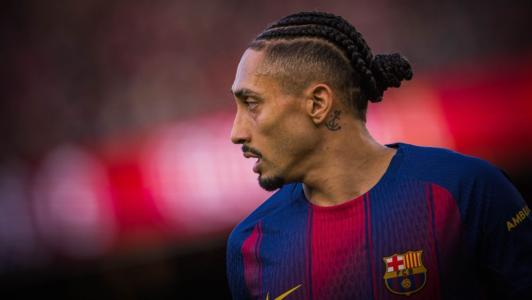 Raphinha em ação pelo Barcelona