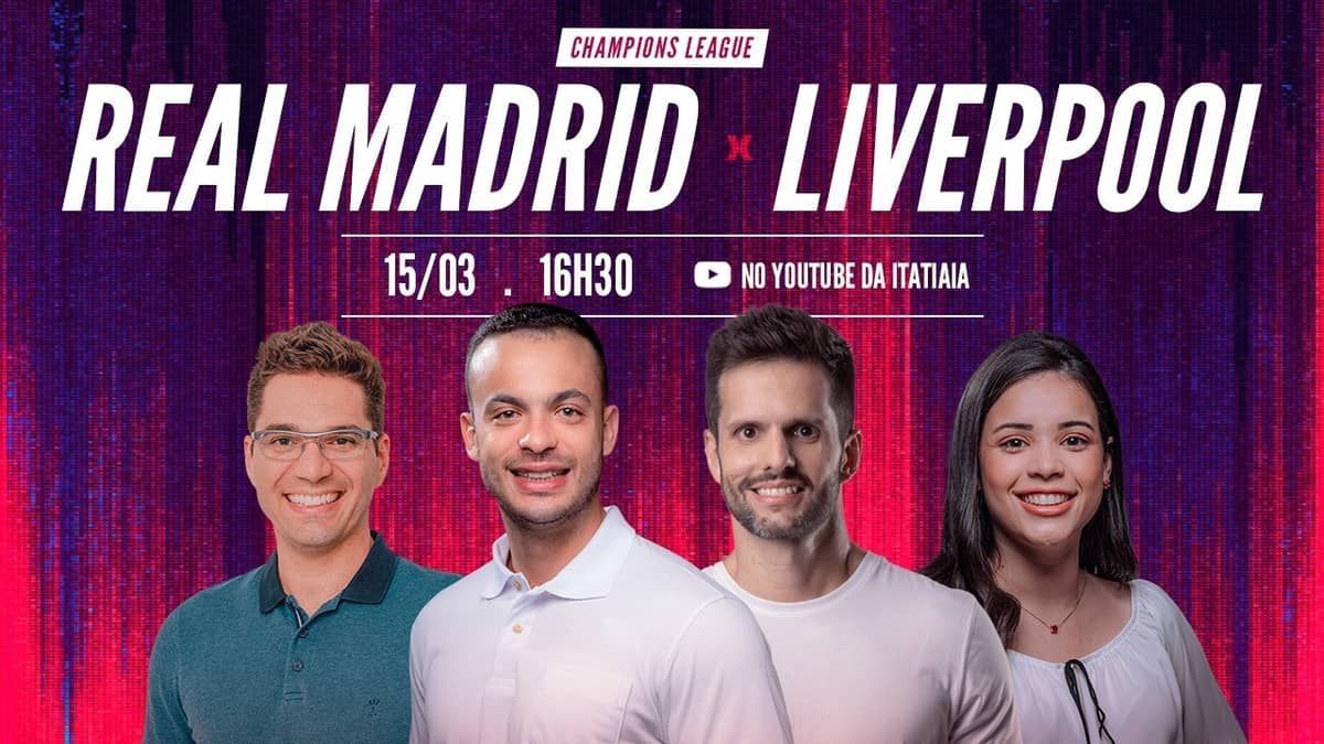 Real Madrid x Liverpool: acompanhe a Champions ao vivo na Itatiaia
