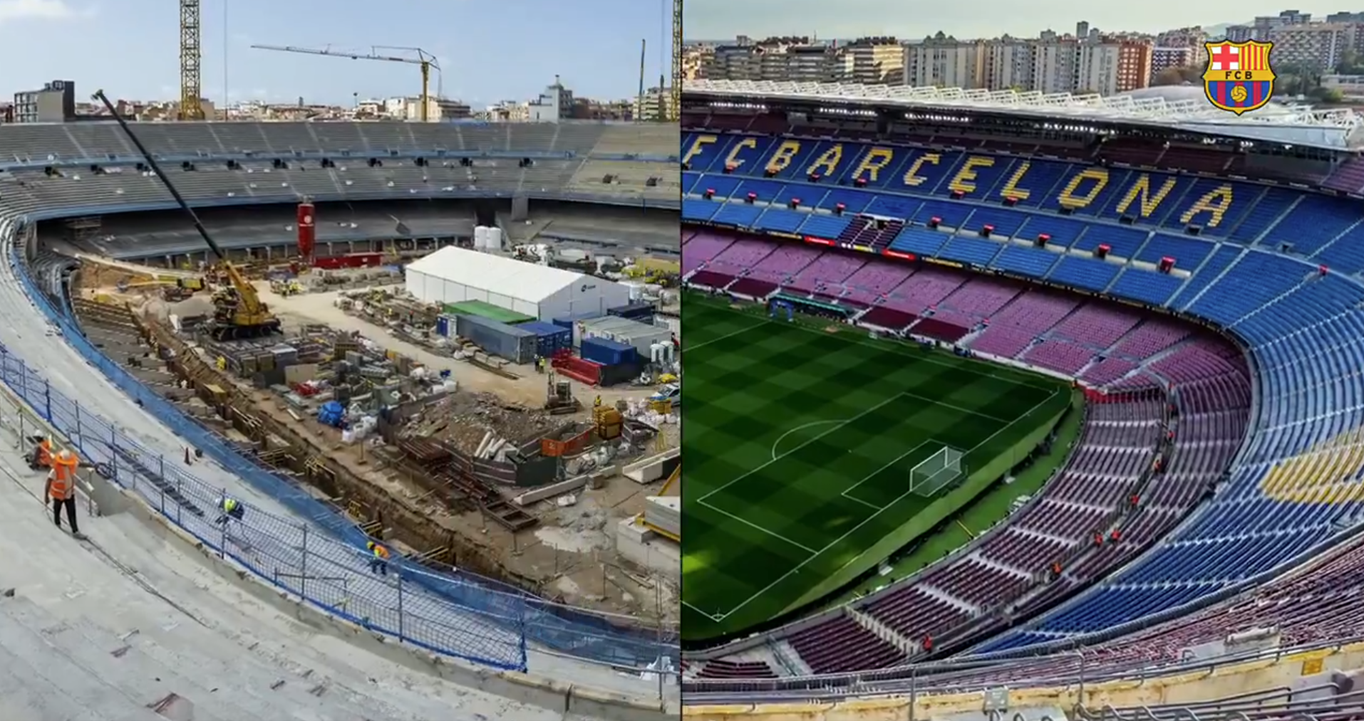 Barcelona publica novas imagens das obras no estádio Camp Nou; assista