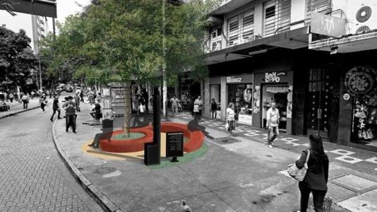 Foto mostra local em que será instalado o 'refúgio climático' no Centro de Belo Horizonte