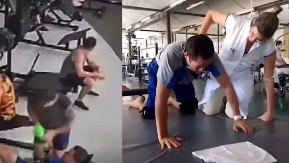 Vídeo: homem atingido por aparelho de musculação no Ceará posta vídeo engatinhando