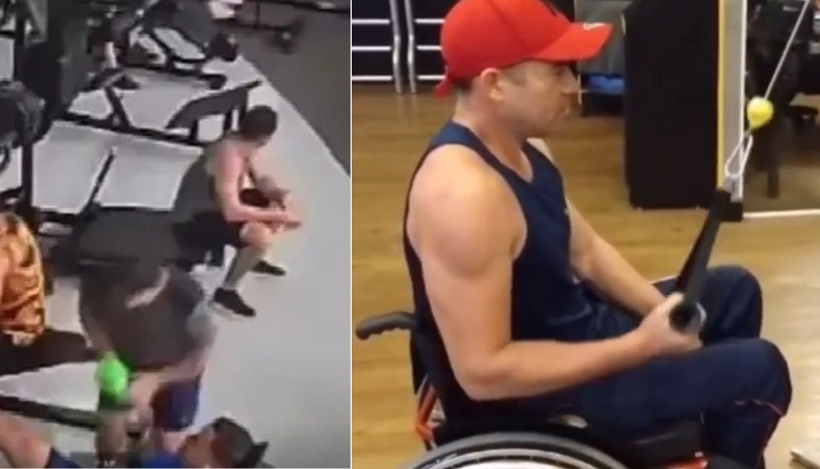 Vídeo: homem atingido por aparelho de musculação de 150 kg volta a academia após 4 meses