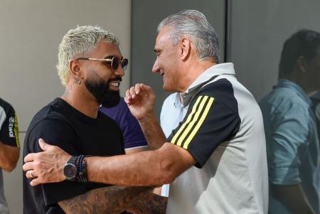 Gabigol e Tite ainda nos tempos de Flamengo