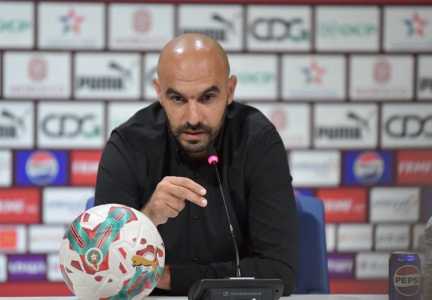 Walid Regragui em entrevista como técnico da Seleção Marroquina em agosto de 2024