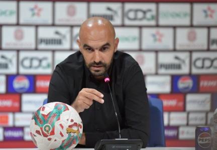 Walid Regragui em entrevista como técnico da Seleção Marroquina em agosto de 2024