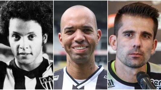 Reinaldo (esq), Diego Tardelli (centro) e Victor (dir) ídolos do Atlético