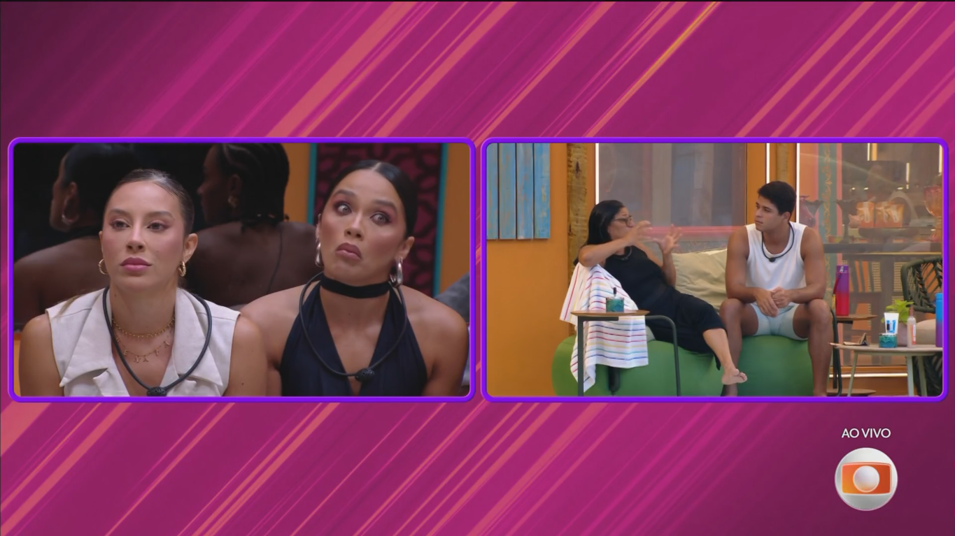 BBB 25: Renata se espanta ao ver falas de dona Delma sobre ela: 'bem sério'