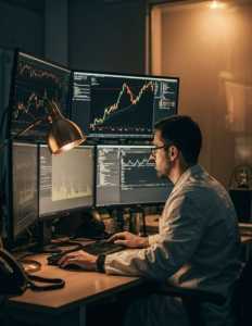 Homem acompanhando bolsa de valores e fundo de investimento