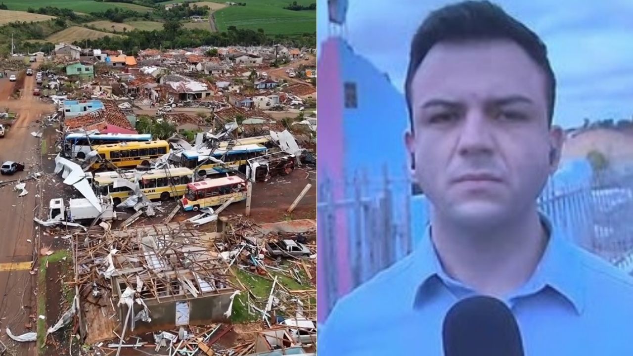 Repórter descreve cenário de guerra em cidade destruída por tornado no Paraná