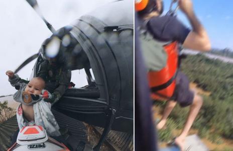 Fotos mostram agentes realizando resgates no Rio Grande do Sul