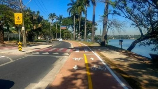 Revitalização da orla da Lagoa da Pampulha atende pedido de ciclistas com instalação de ciclovia