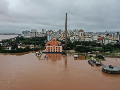 Vista do Rio Guaíba, em Porto Alegre, no dia 3 de maio de 2024